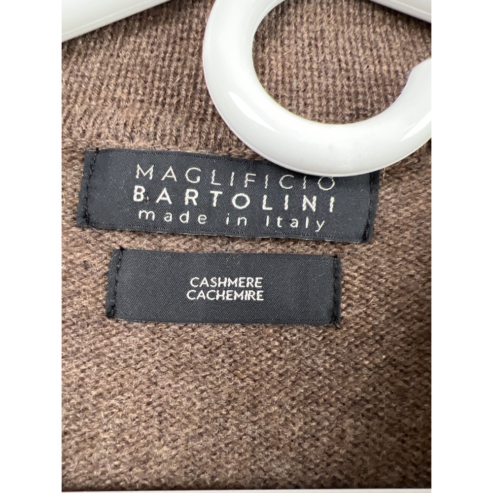 Maglificio Bartolini Polo Sweater Mens L Brown 100% Cashmere Pullover Italy - Picture 2 of 9